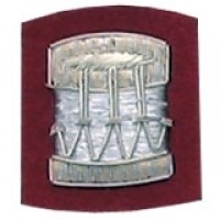 Drum Badge Silver Bullion on Red